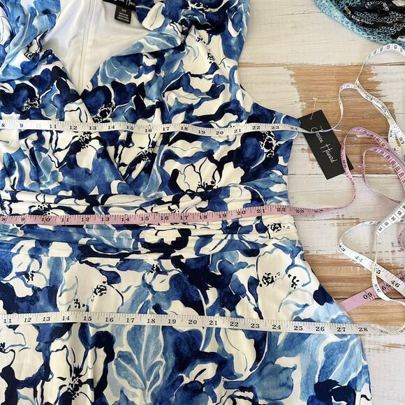 Jessica Howard Tonal Floral Jersey Surplice Dress Size 22W - Picture 8 of 10